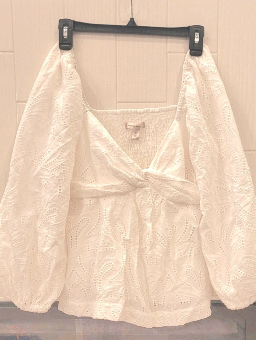 Banana Republic Eyelet Sweetheart Top Size M